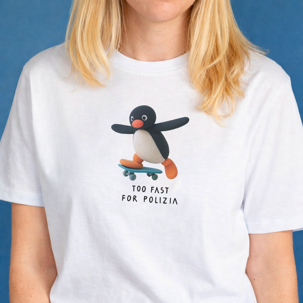 T-Shirt Pingu Too Fast For Polizia